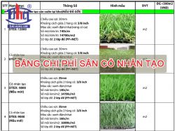 Bảng Chi Phí Sân Cỏ Nhân Tạo